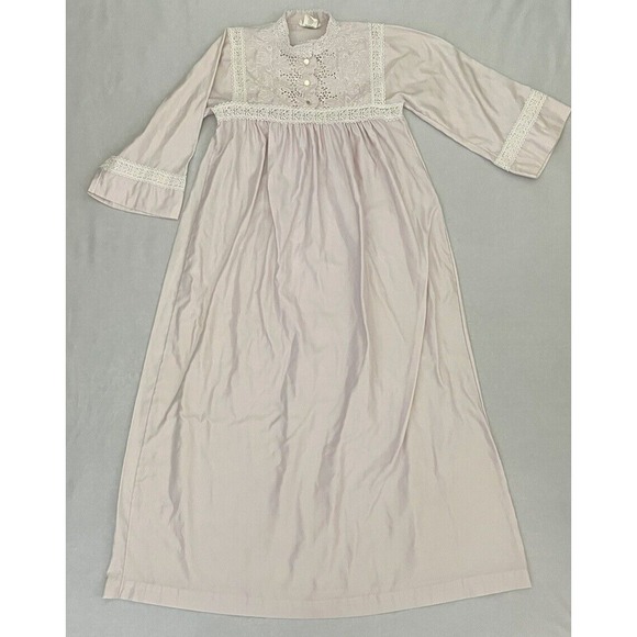 Julie Slumbertogs Womens Size S/P Vintage Satin Lace long Pink Nightgown - Picture 4 of 16
